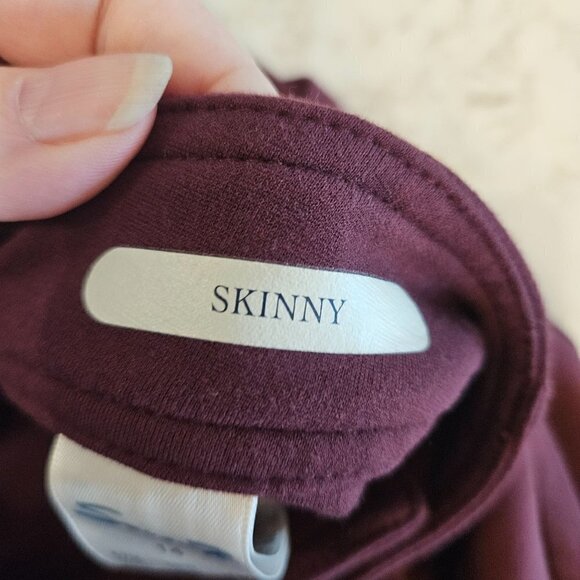 Seven 7 Size 14 SKINNY 4-WAY STRETCH PONTE Knit Pant In Wine Burgundy - Picture 7 of 13